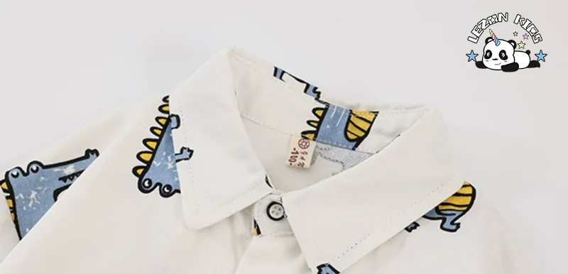 LEZONKIDS - Customizable High Quality Children's Cotton Shirt Pants Two-piece Set Cartoon Crocodile Boys Summer Clothing Set
